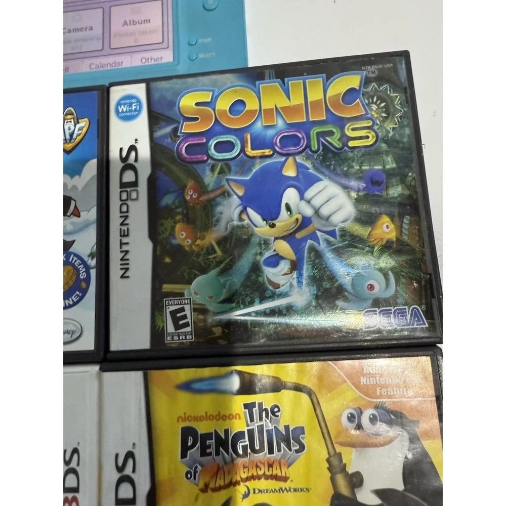 Nintendo DS Lite Console Blue & Lot Of‎ 4 Games Tested NO CHARGER